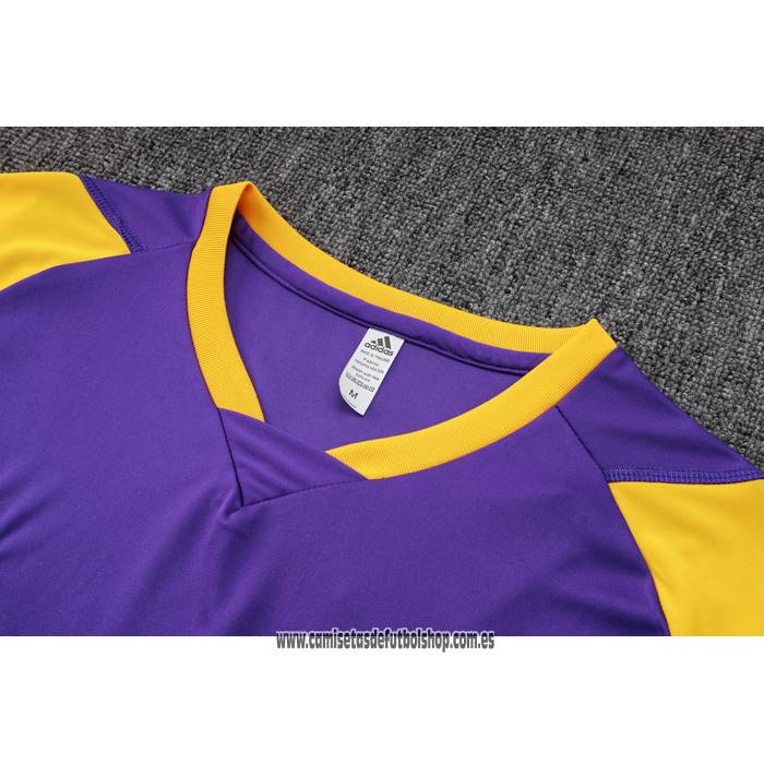 Chandal del Real Madrid 24-25 Manga Corta Purpura - Pantalon Corto